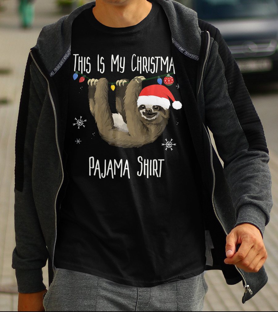 This Is My Christmas Pajama Shirt Sloth T-Shirt