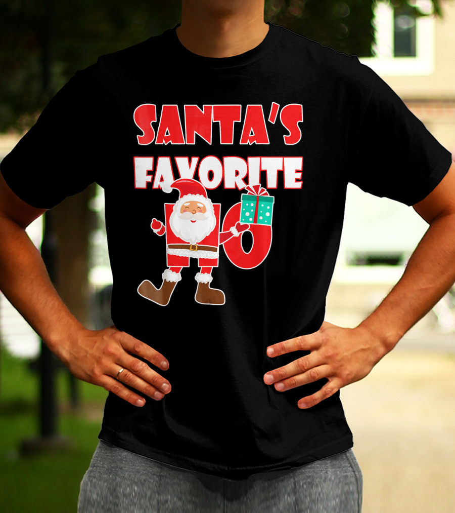 Santa's Favorite Ho Holiday Humor With Santa And Gifts T-Shirt