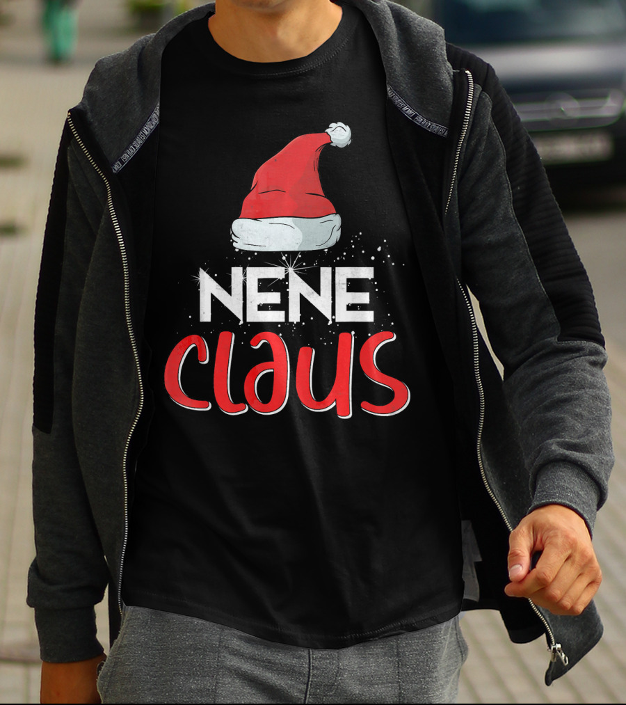 Nene Claus Santa Hat Christmas Matching Family Group T-Shirt