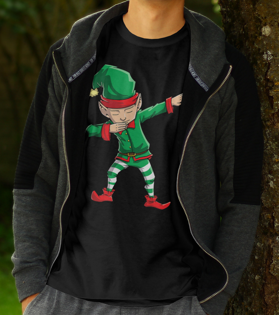 Christmas Dabbing Elf Squad Festive Dance Gesture T-Shirt