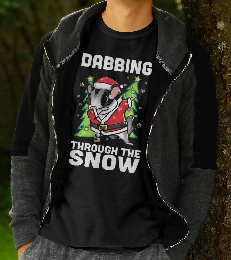 Dabbing Through The Snow Santa Sugar Glider T-Shirt
