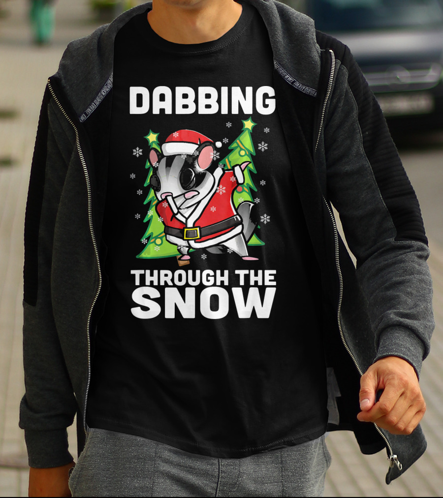 Dabbing Through The Snow Santa Sugar Glider T-Shirt