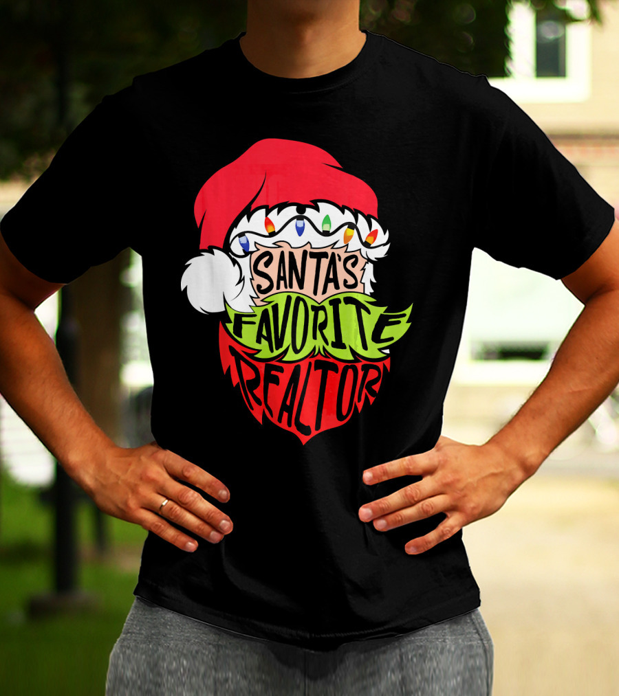 Santa's Favorite Realtor Christmas Santa T-Shirt