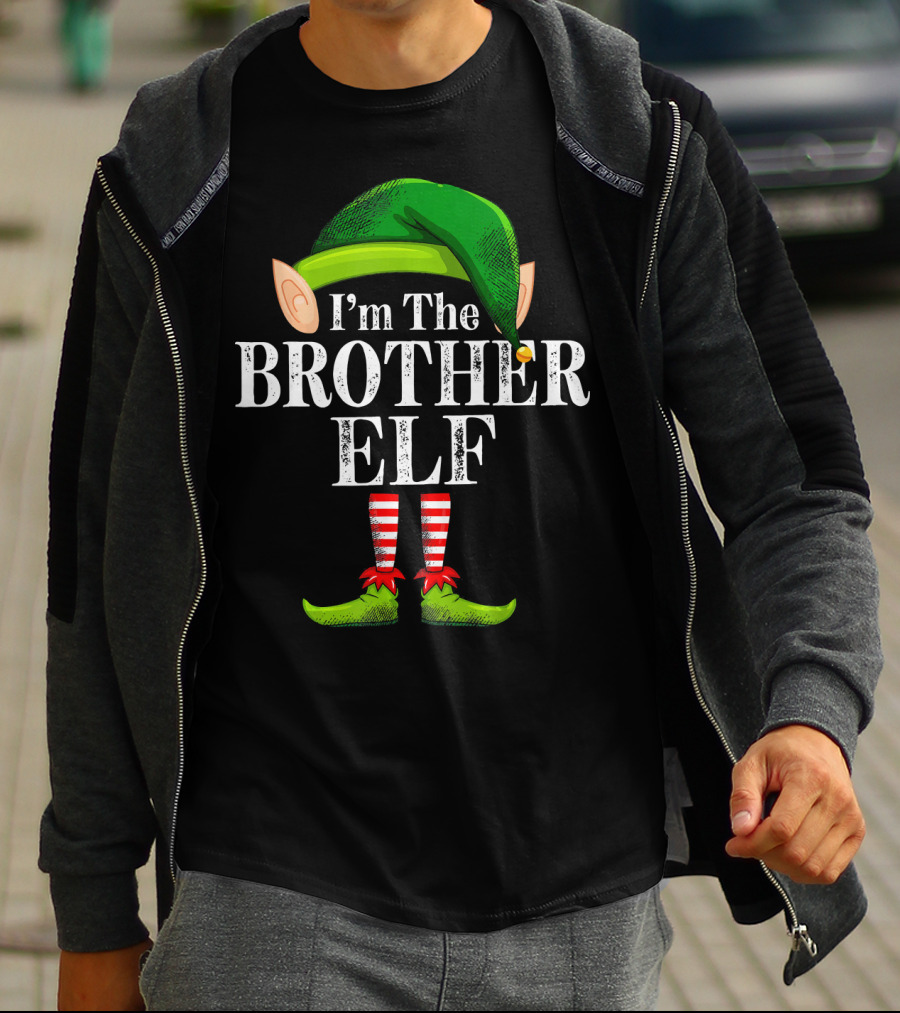 I'm The Brother Elf Matching Family Christmas Holiday Pajama T-Shirt