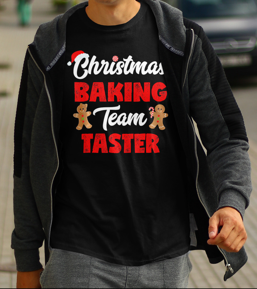 Christmas Baking Team Taster Gingerbread Candy Cane Santa Hat T-Shirt
