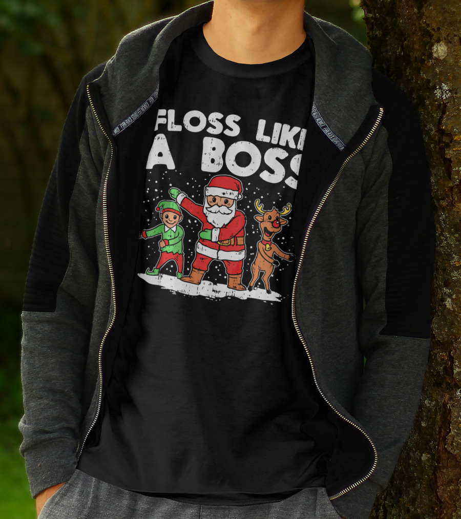 Floss Like A Boss Santa Claus Elf Reindeer Dance T-Shirt
