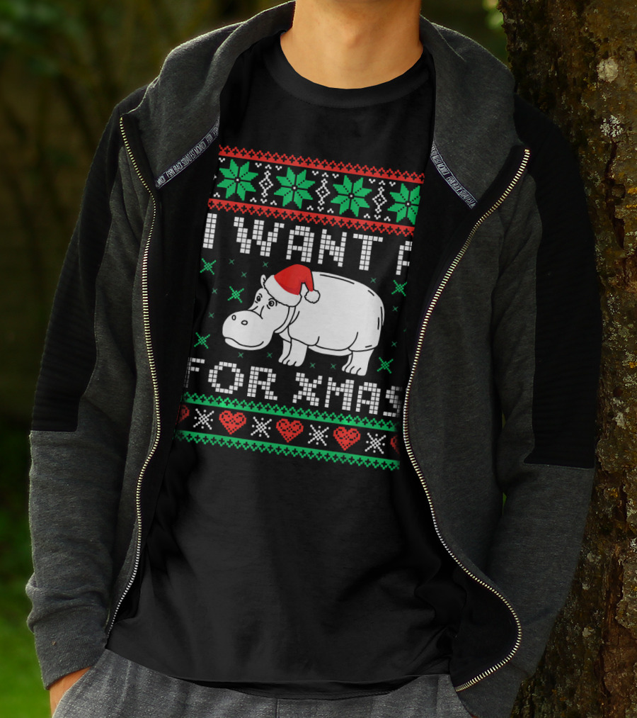 I Want A Hippopotamus For Xmas Ugly T-Shirt