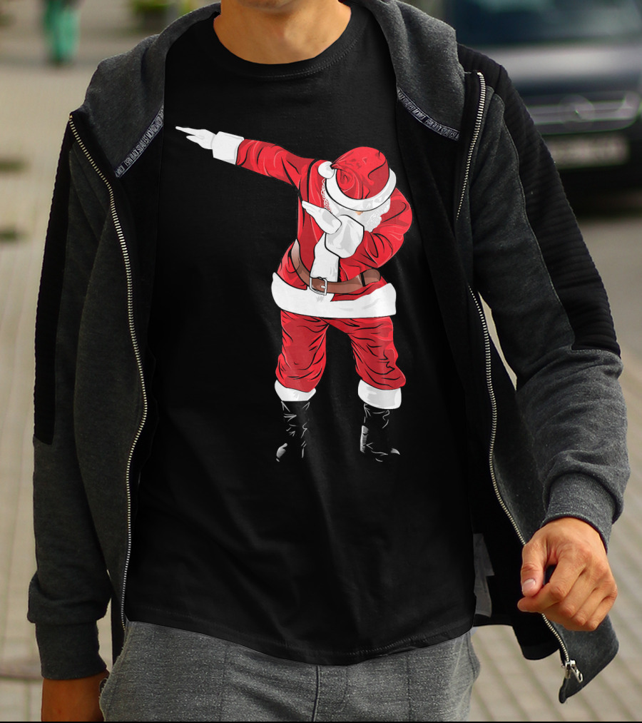 Christmas Dabbing Funny Santa In Classic Red Suit T-Shirt