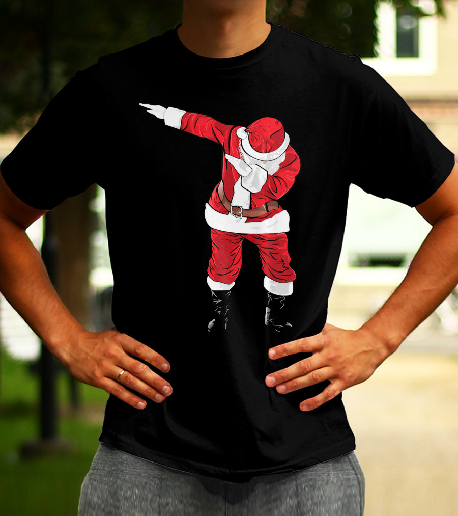 Christmas Dabbing Funny Santa In Classic Red Suit T-Shirt