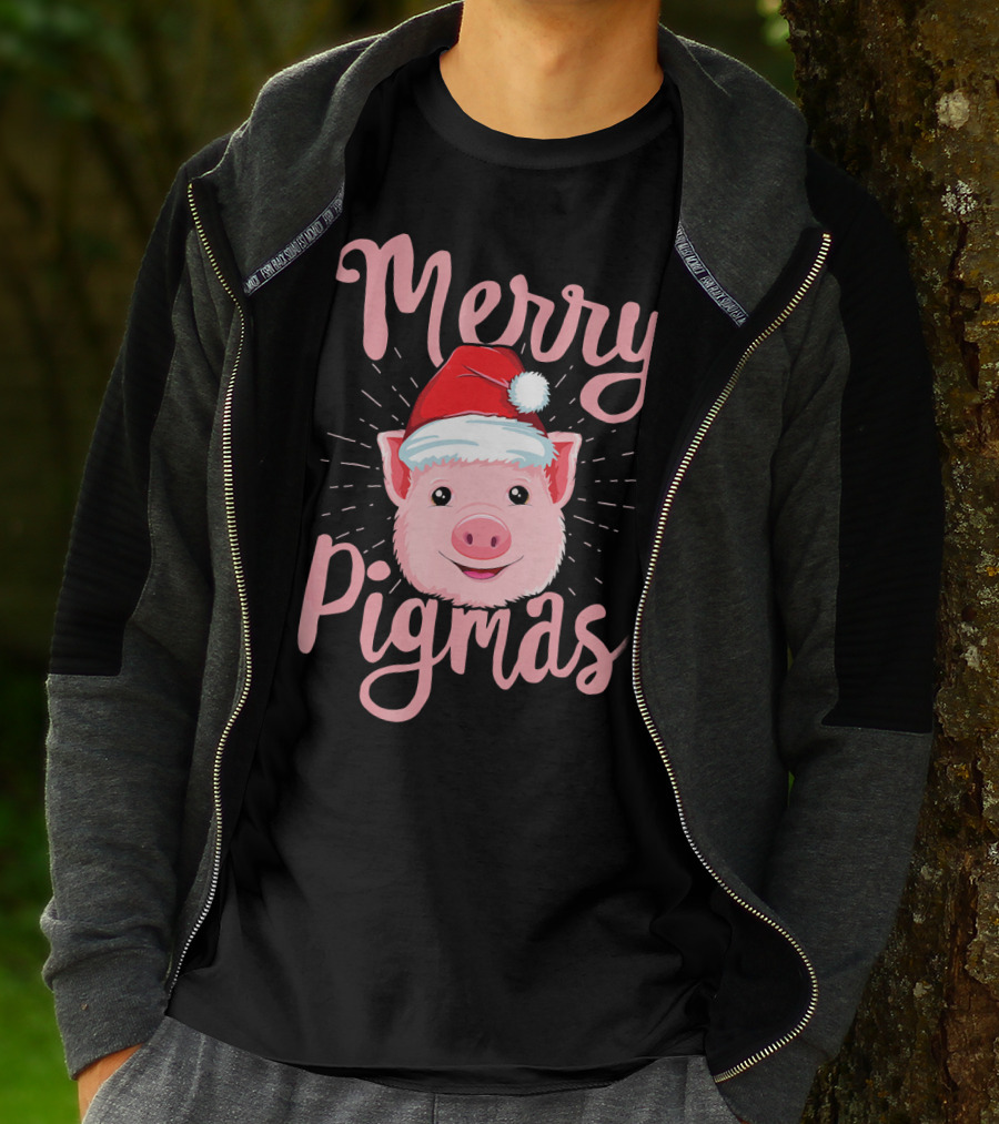 Merry Pigmas Pig Santa Hat T-Shirt
