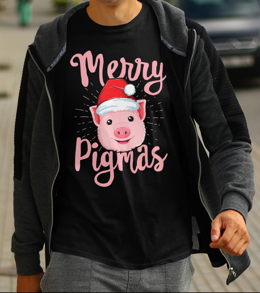 Merry Pigmas Pig Santa Hat T-Shirt