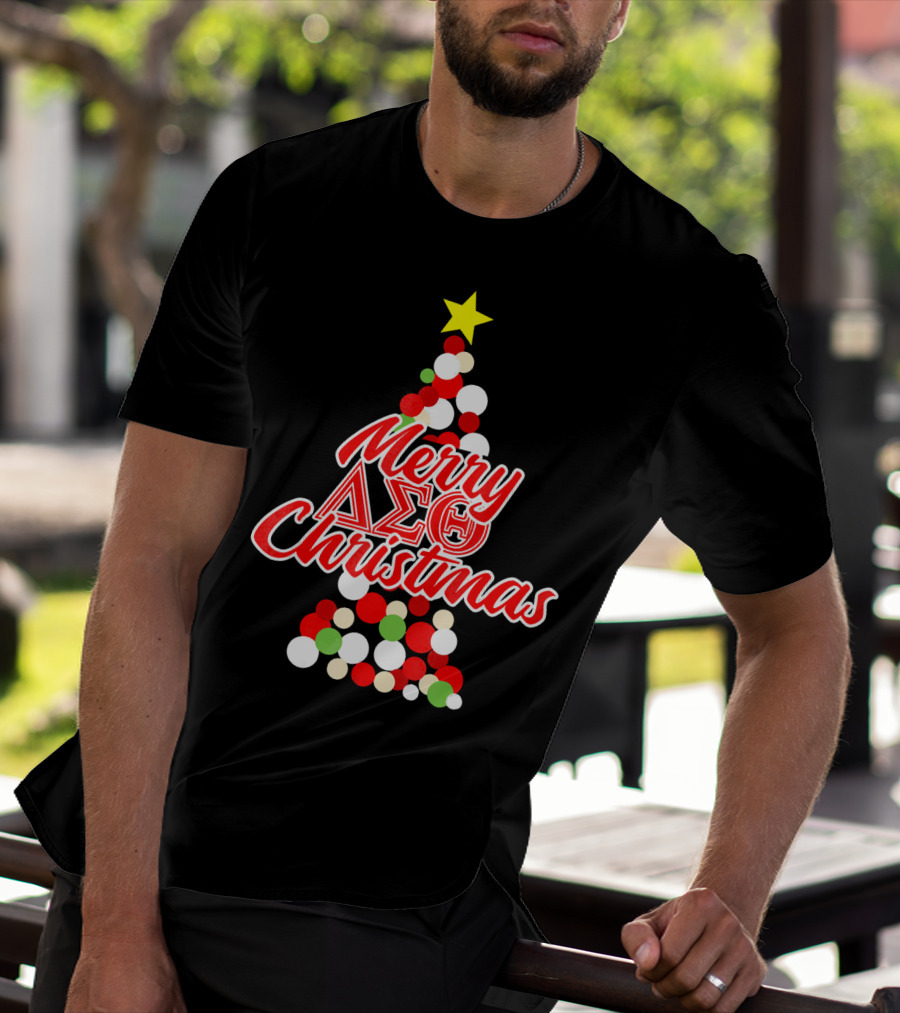 Merry Delta Sigma Theta Christmas Holiday Tree T-Shirt