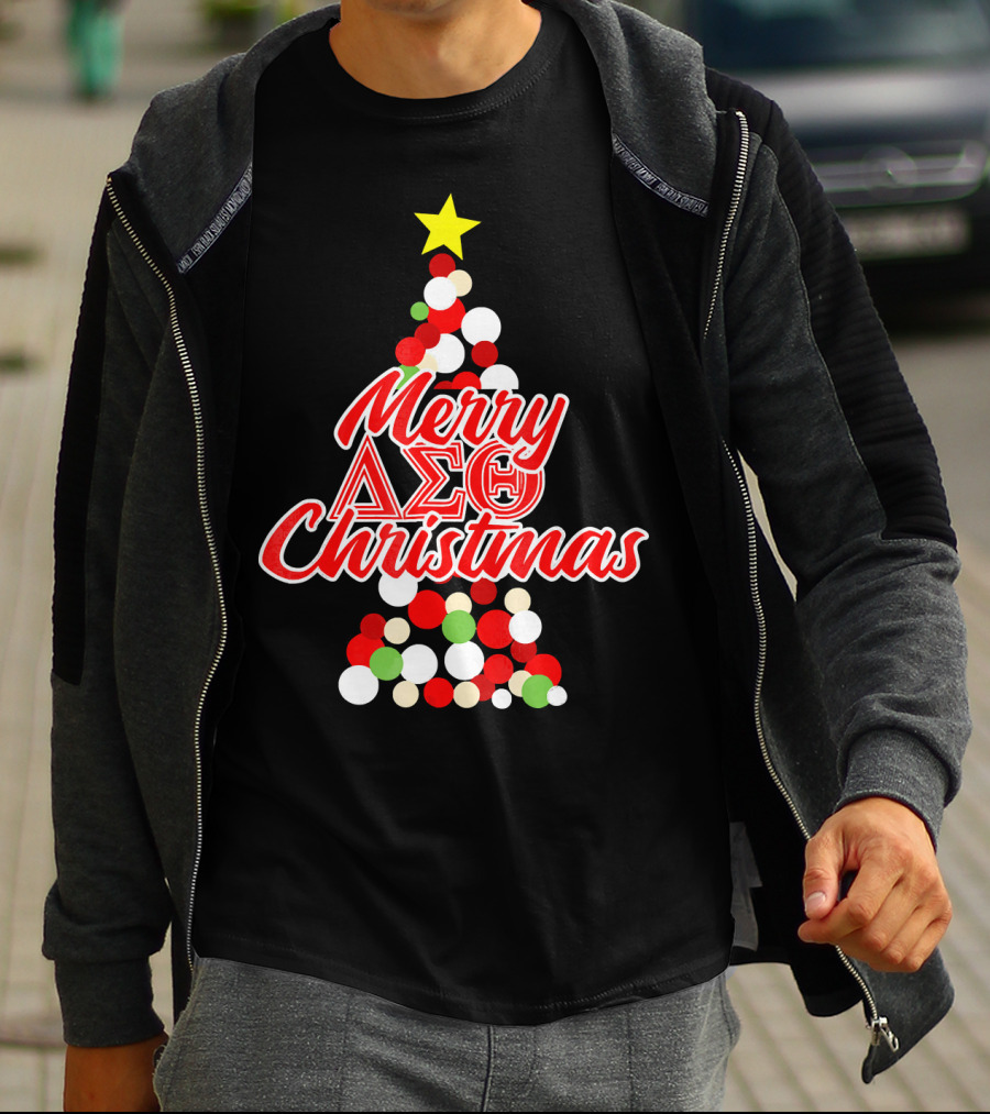 Merry Delta Sigma Theta Christmas Holiday Tree T-Shirt