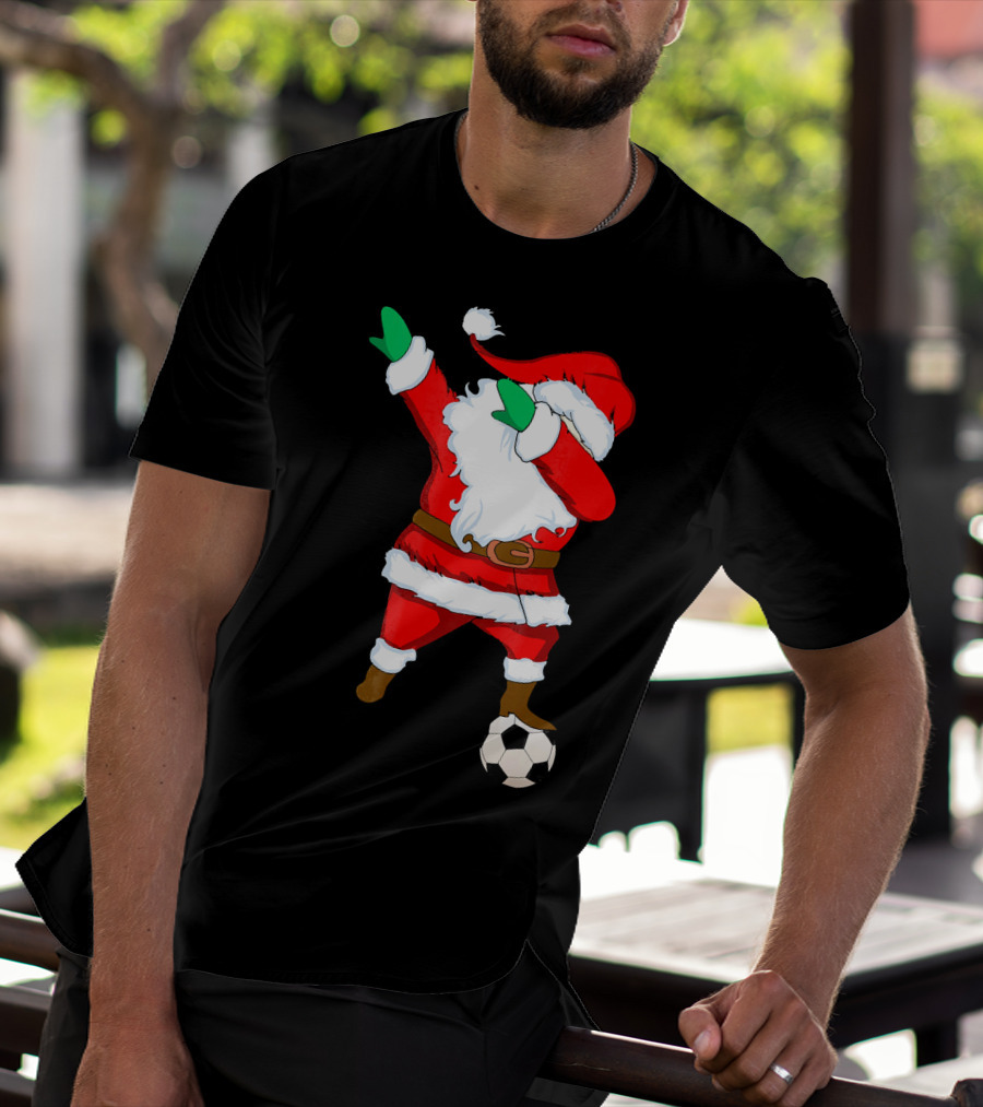 Santa Claus Dabbing With Soccer Ball T-Shirt