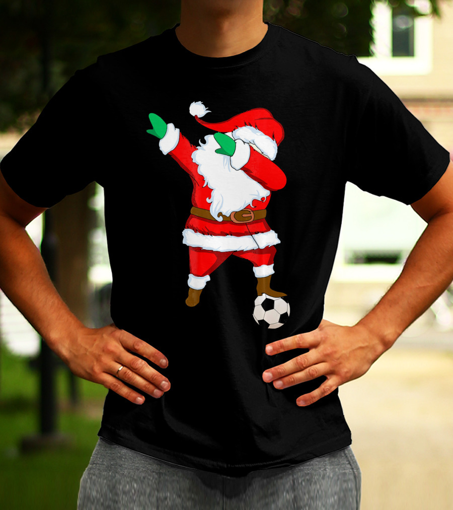 Santa Claus Dabbing With Soccer Ball T-Shirt