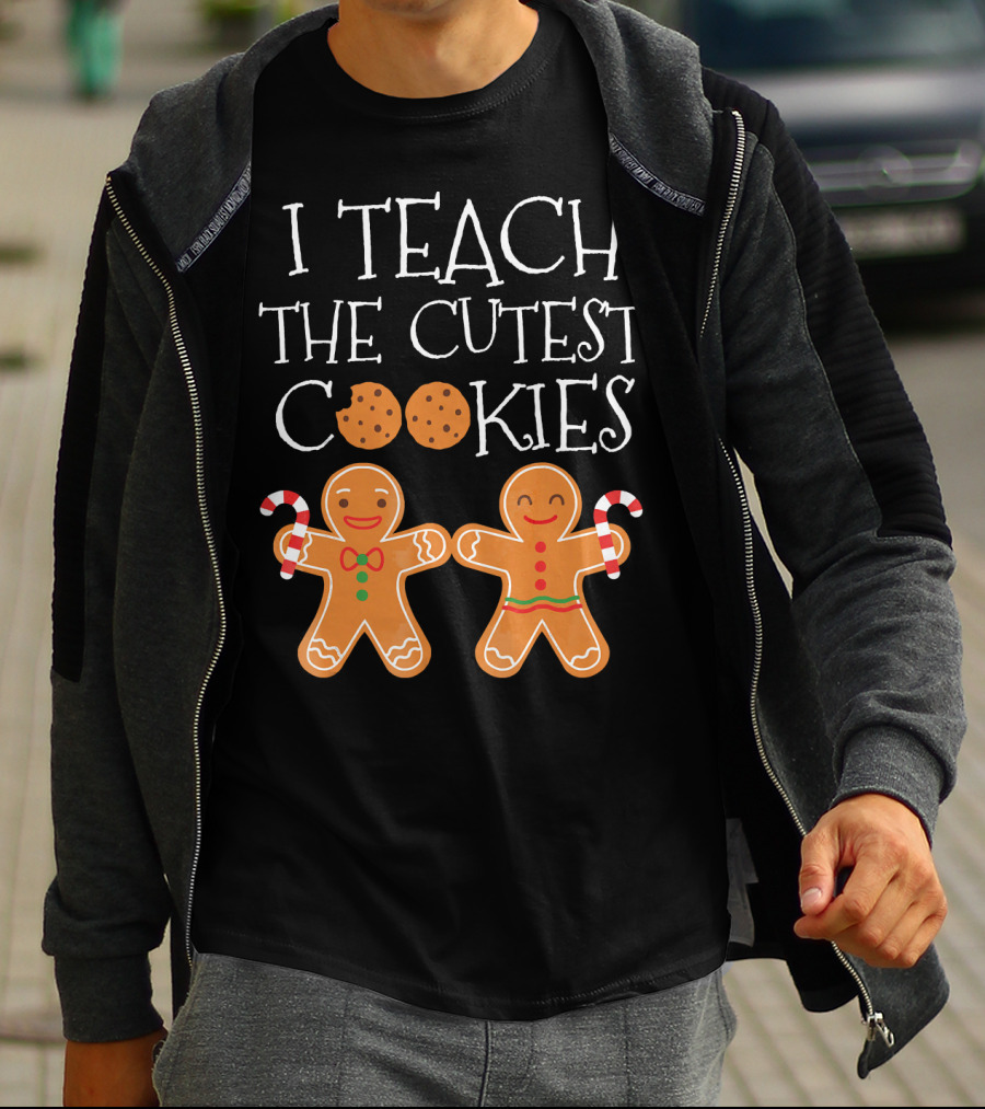 I Teach The Cutest Cookies Gingerbread Candy Cane T-Shirt