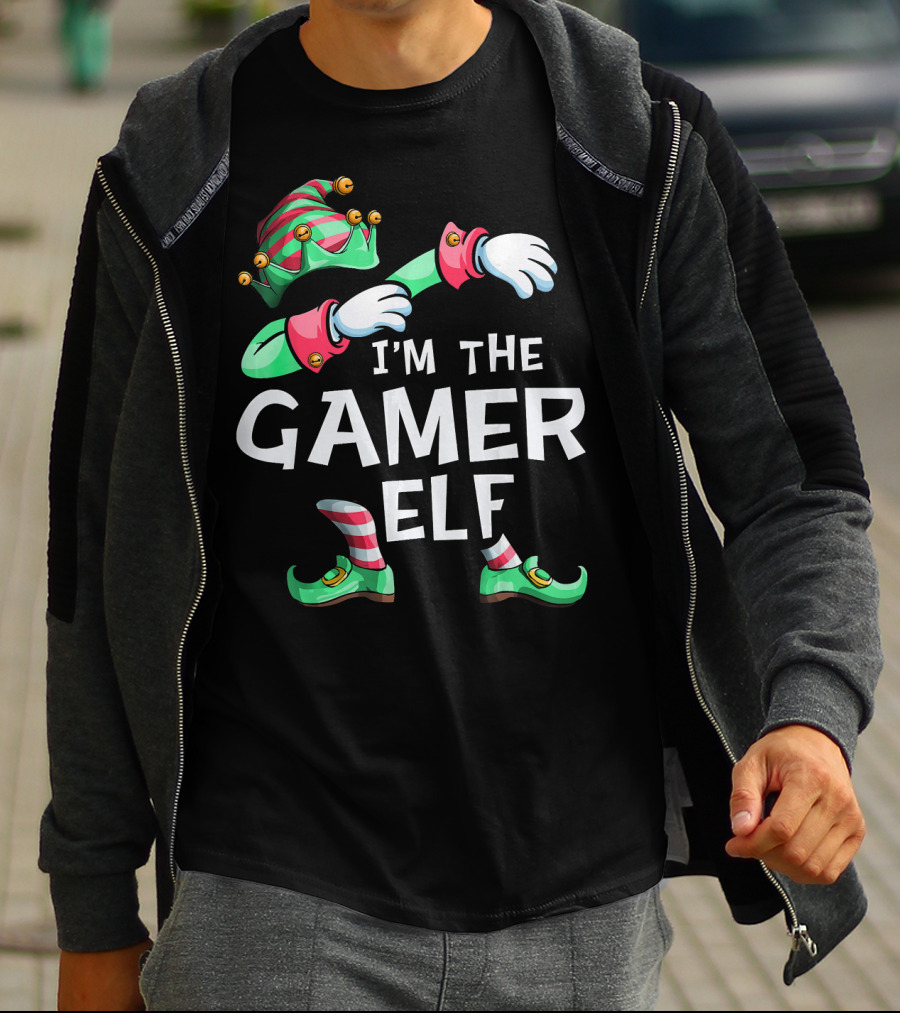 I'm The Gamer Elf Dabbing Christmas Family T-Shirt
