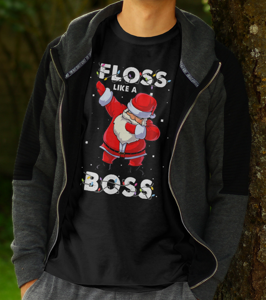 Floss Like A Boss Santa Happy Holidays T-Shirt