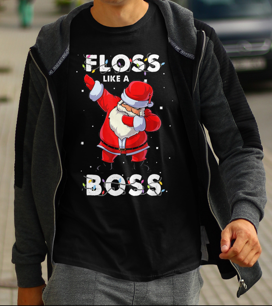 Floss Like A Boss Santa Happy Holidays T-Shirt