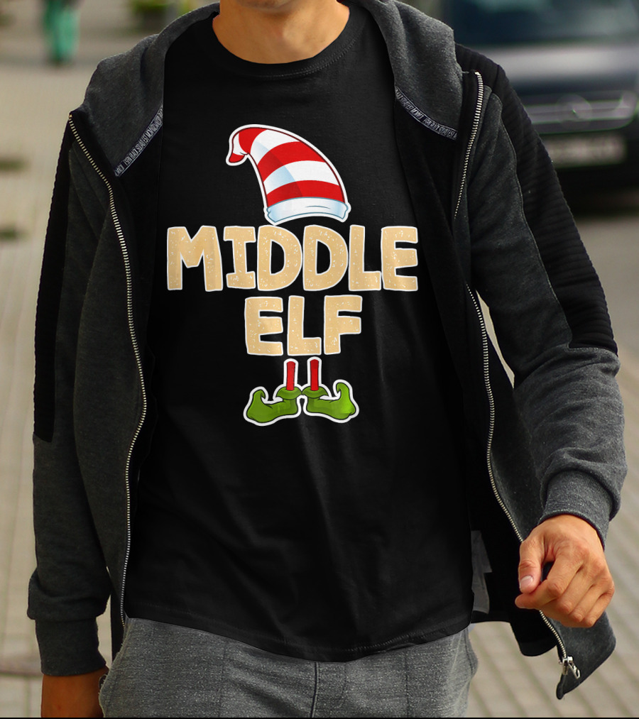 Middle Elf Candy Cane Hat And Green Shoes T-Shirt