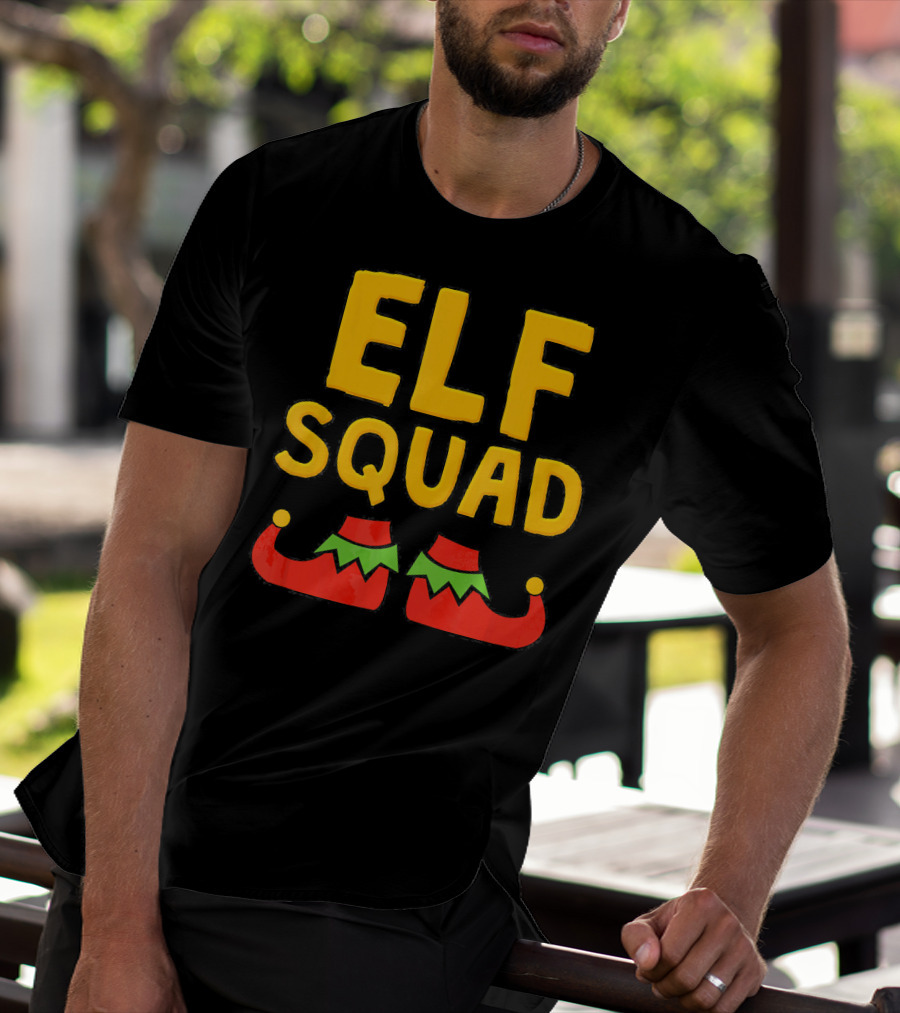 ELF SQUAD Fun Holiday Elf Shoes Festive T-Shirt