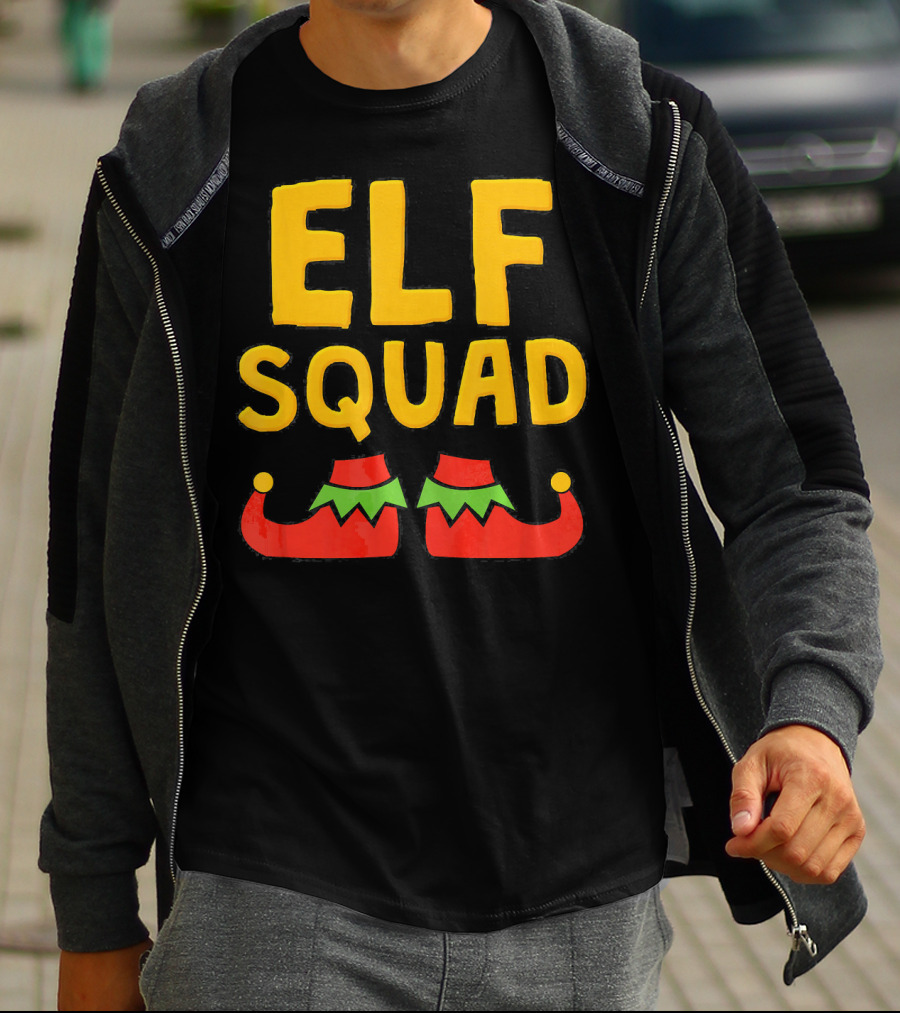 ELF SQUAD Fun Holiday Elf Shoes Festive T-Shirt