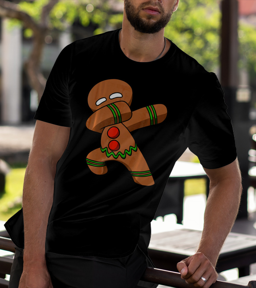 Dabbing Gingerbread Man Funny Christmas Cookie Dance T-Shirt