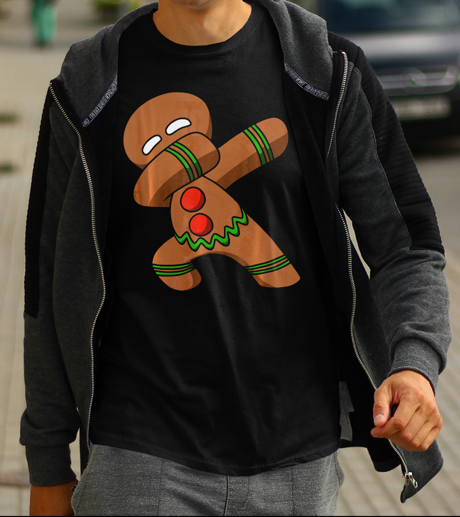 Dabbing Gingerbread Man Funny Christmas Cookie Dance T-Shirt