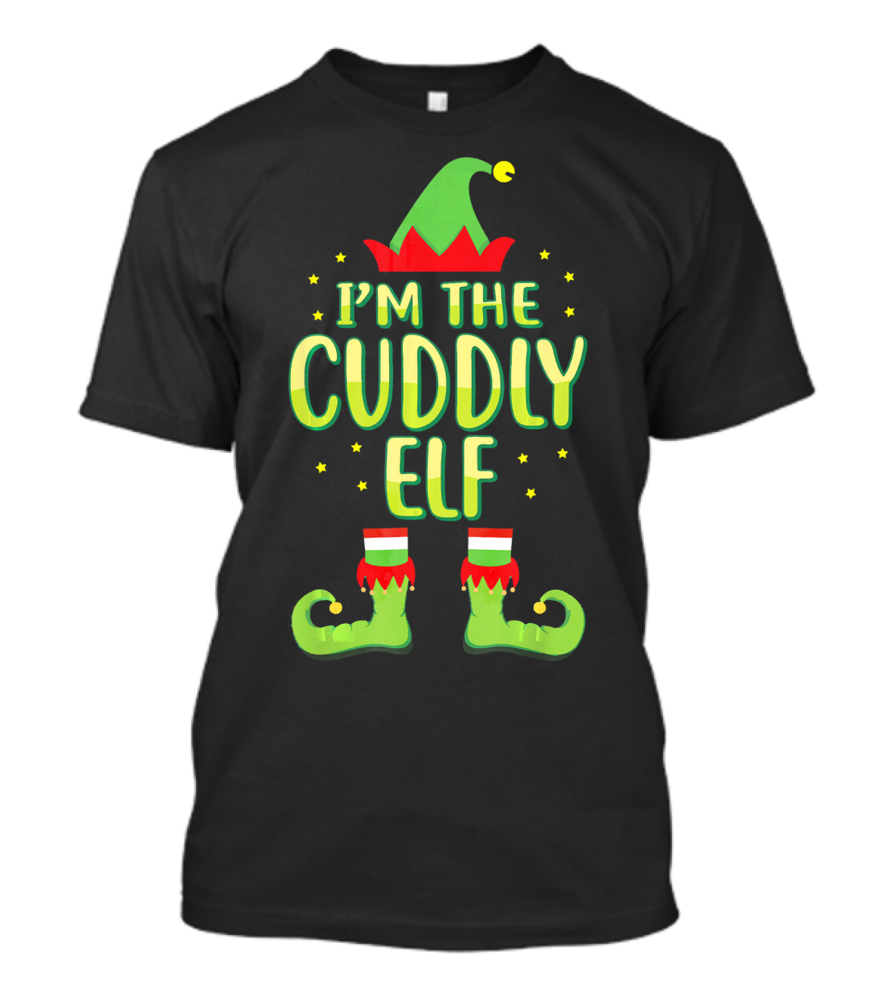 I'm The Cuddly Elf Matching Family Group Christmas Costume T-Shirt