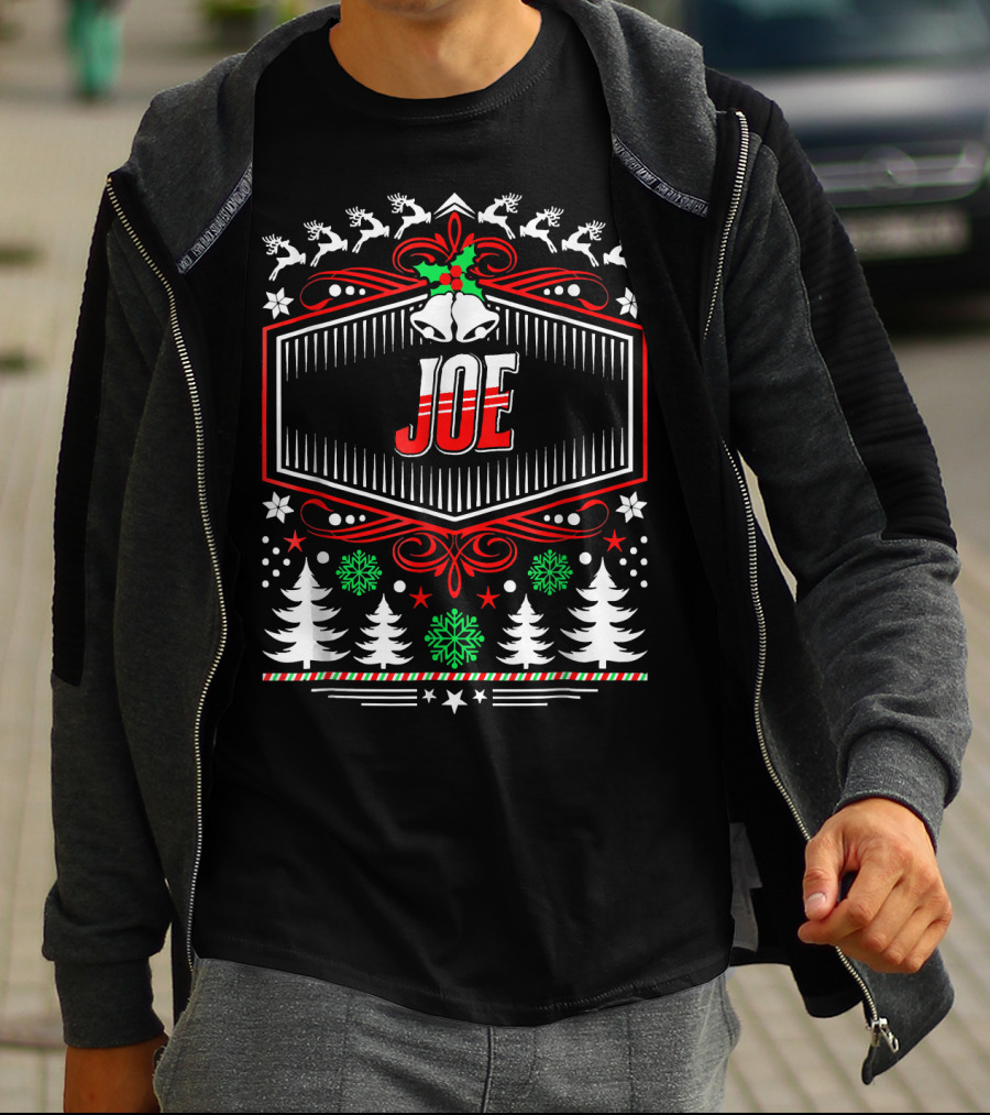 JOE Reindeer Snowflakes Christmas Trees Holiday T-Shirt
