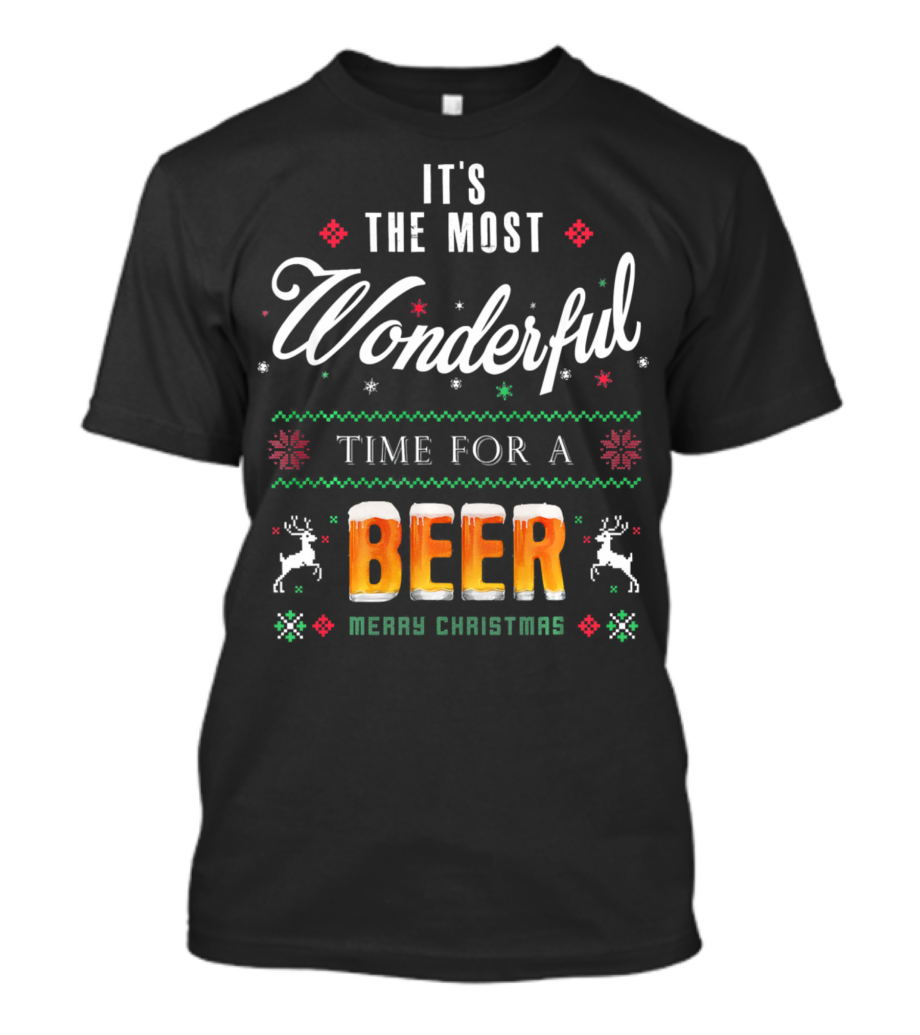 It's The Most Wonderful Time For A Beer Merry Christmas T-Shirt