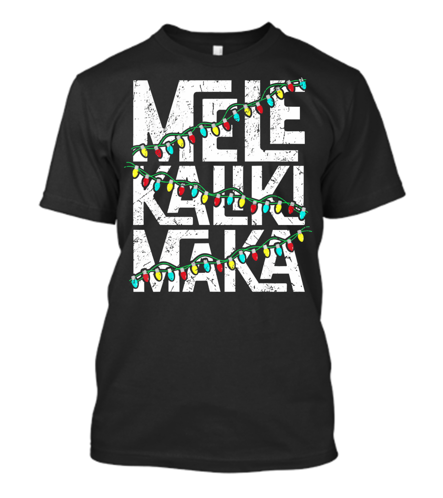 Mele Kalikimaka Hawaiian Christmas Lights Holiday T-Shirt