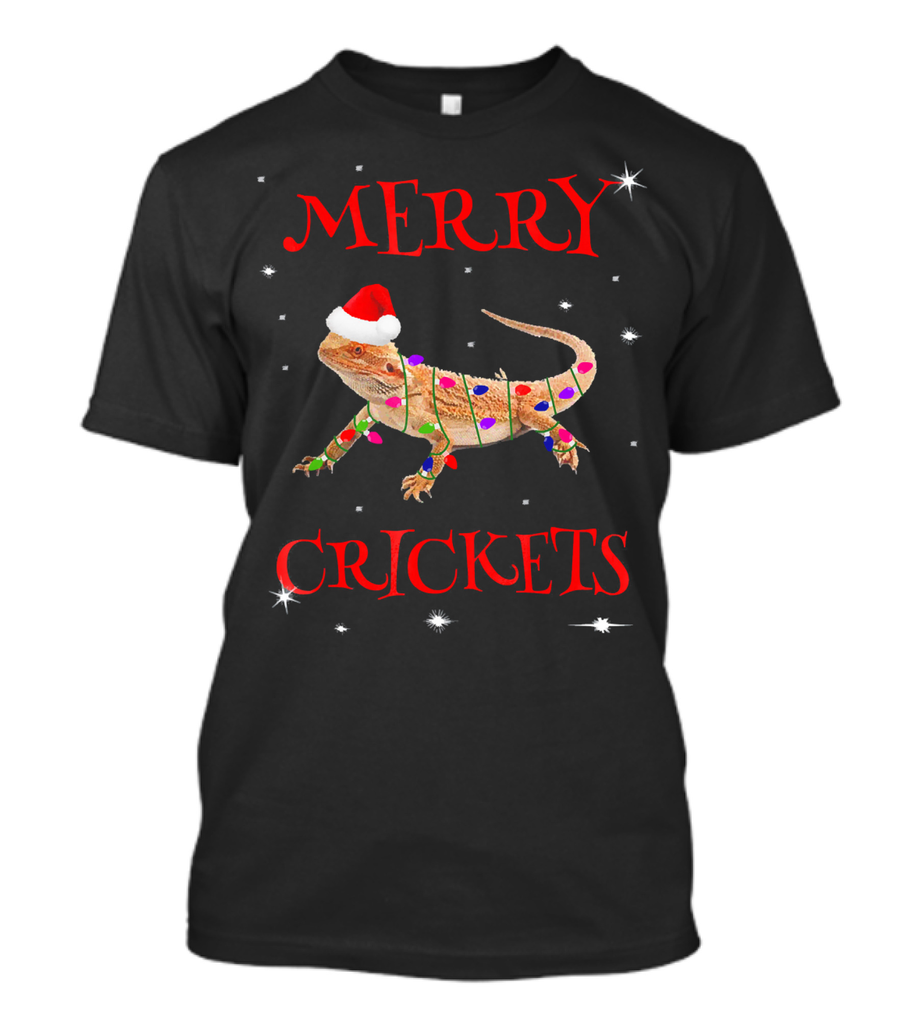 Merry Crickets Funny Bearded Dragon Christmas Me T-Shirt