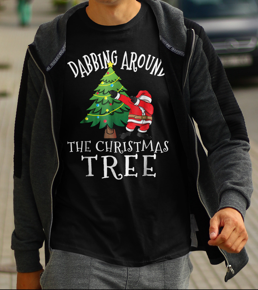 Dabbing Around The Christmas Tree Santa Dab Claus T-Shirt