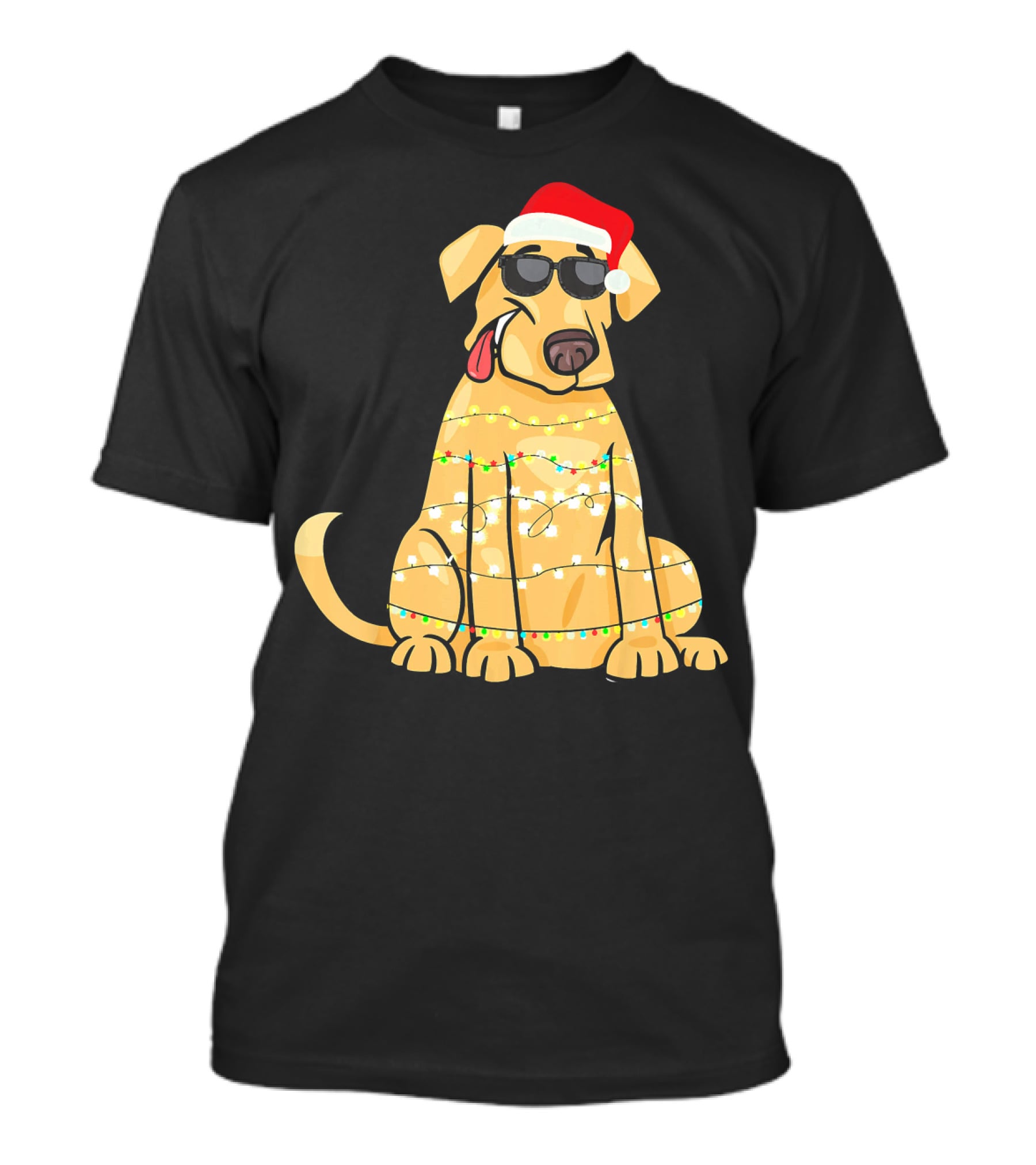 Labrador Santa Claus Christmas Lights Sunglasses T-Shirt