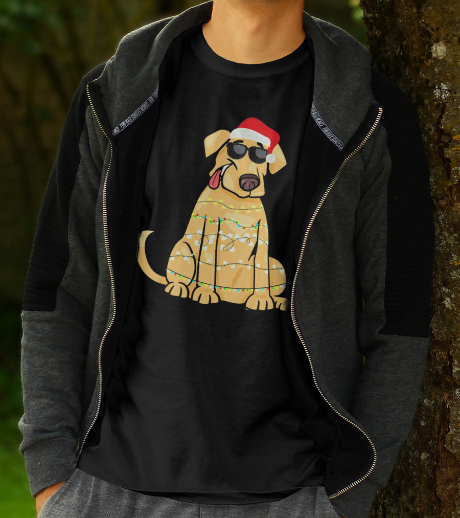 Labrador Santa Claus Christmas Lights Sunglasses T-Shirt