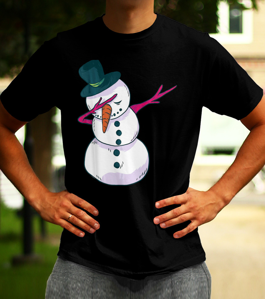 Christmas Snowman Dabbing Festive Dance Move T-Shirt