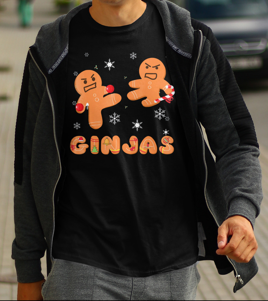 Ginjas Gingerbread Ninjas Holiday Fun T-Shirt