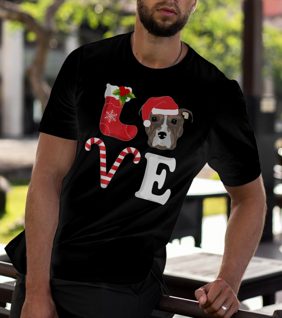 Love Christmas Pitbull Santa Pit Bull T-Shirt