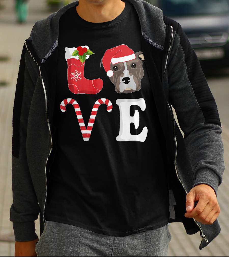 Love Christmas Pitbull Santa Pit Bull T-Shirt