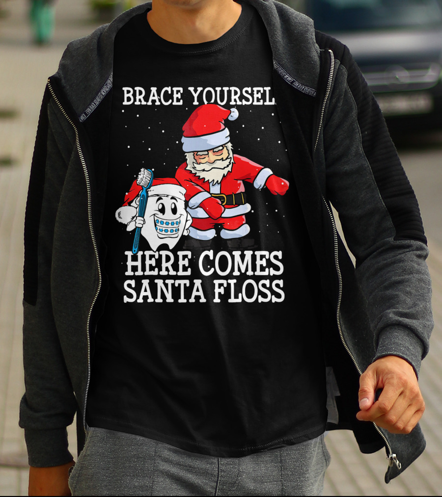 Brace Yourself Here Comes Santa Floss T-Shirt