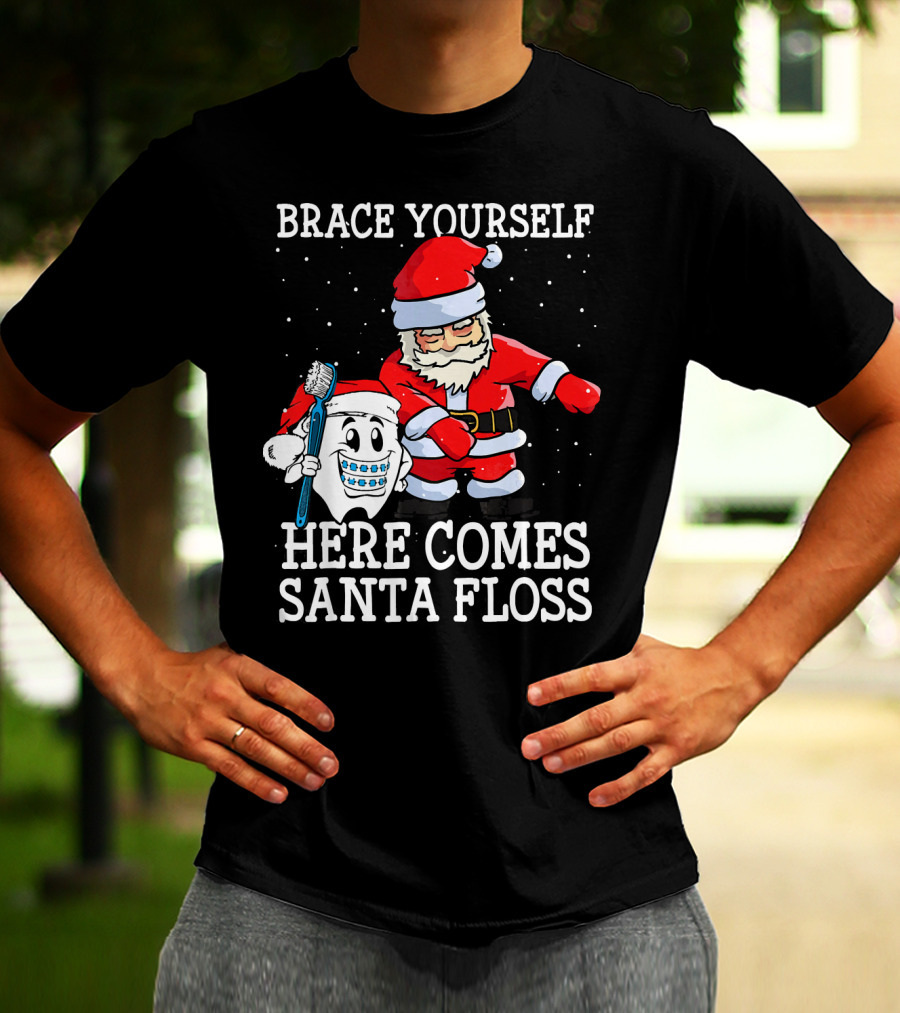 Brace Yourself Here Comes Santa Floss T-Shirt