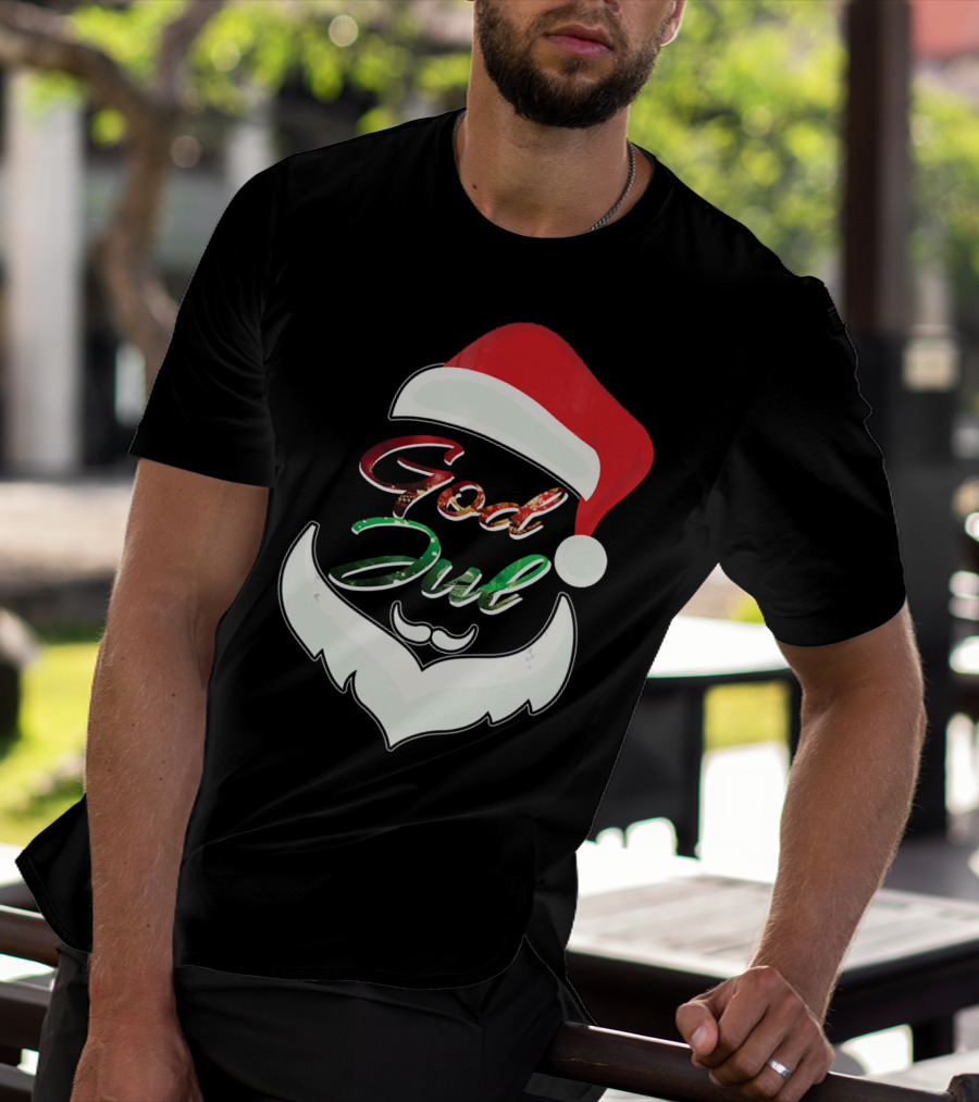 God Jul Norwegian Merry Christmas Santa Hat And Beard Design Norway T-Shirt