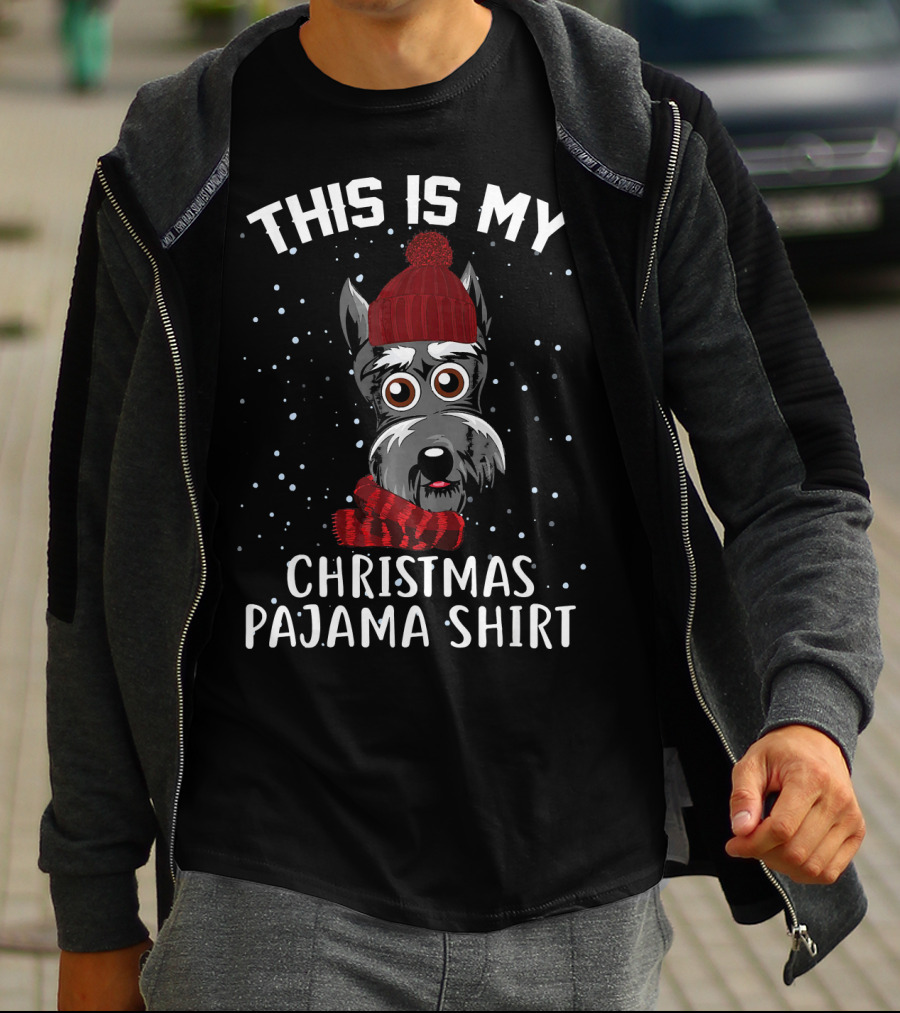THIS IS MY CHRISTMAS PAJAMA SHIRT SCHNAUZER DOG T-Shirt