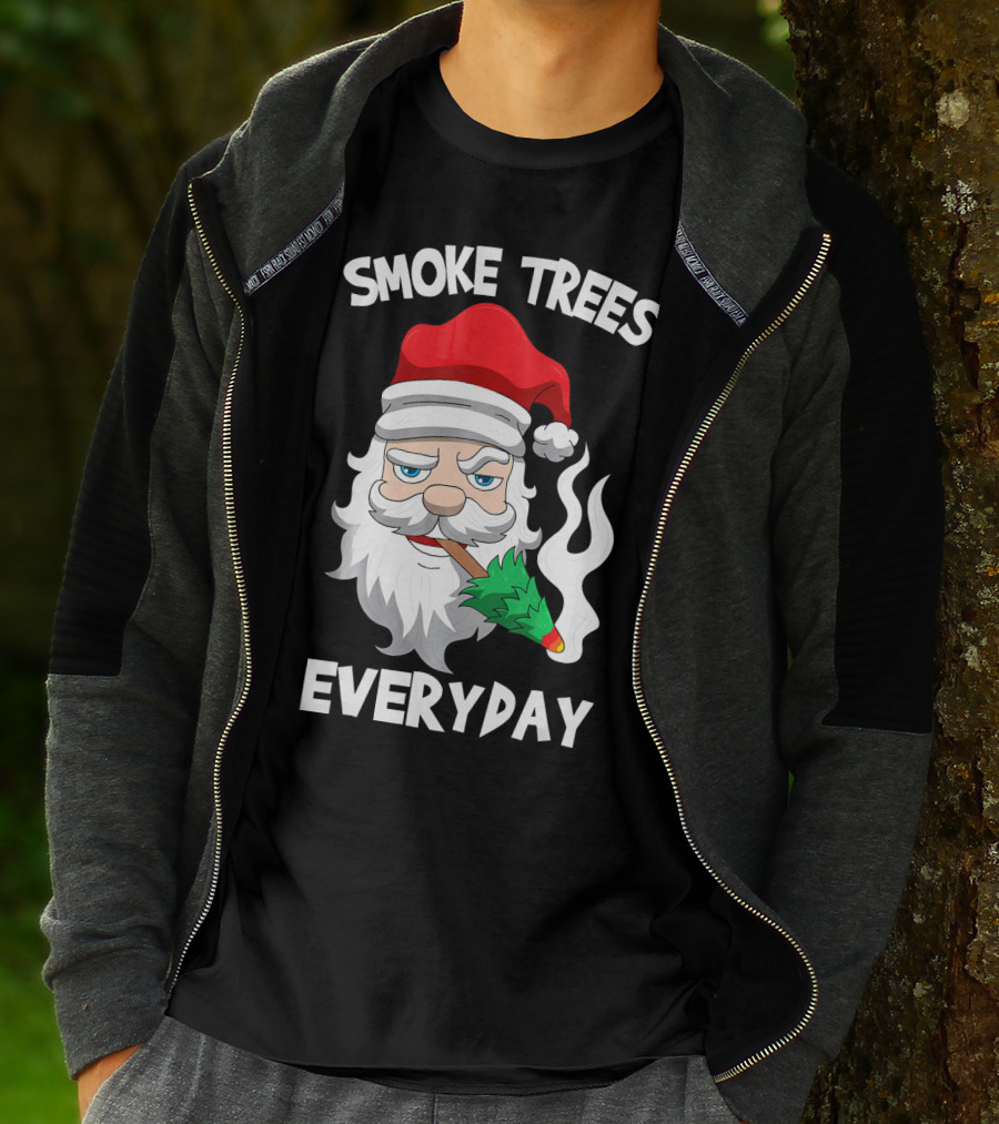 Smoke Trees Everyday Santa Claus Smokin Christmas T-Shirt