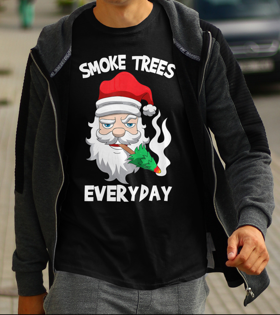Smoke Trees Everyday Santa Claus Smokin Christmas T-Shirt