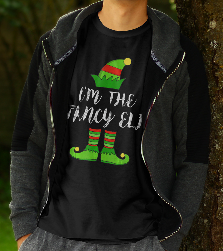 I'm The Fancy Elf Christmas Party Hat And Shoes T-Shirt