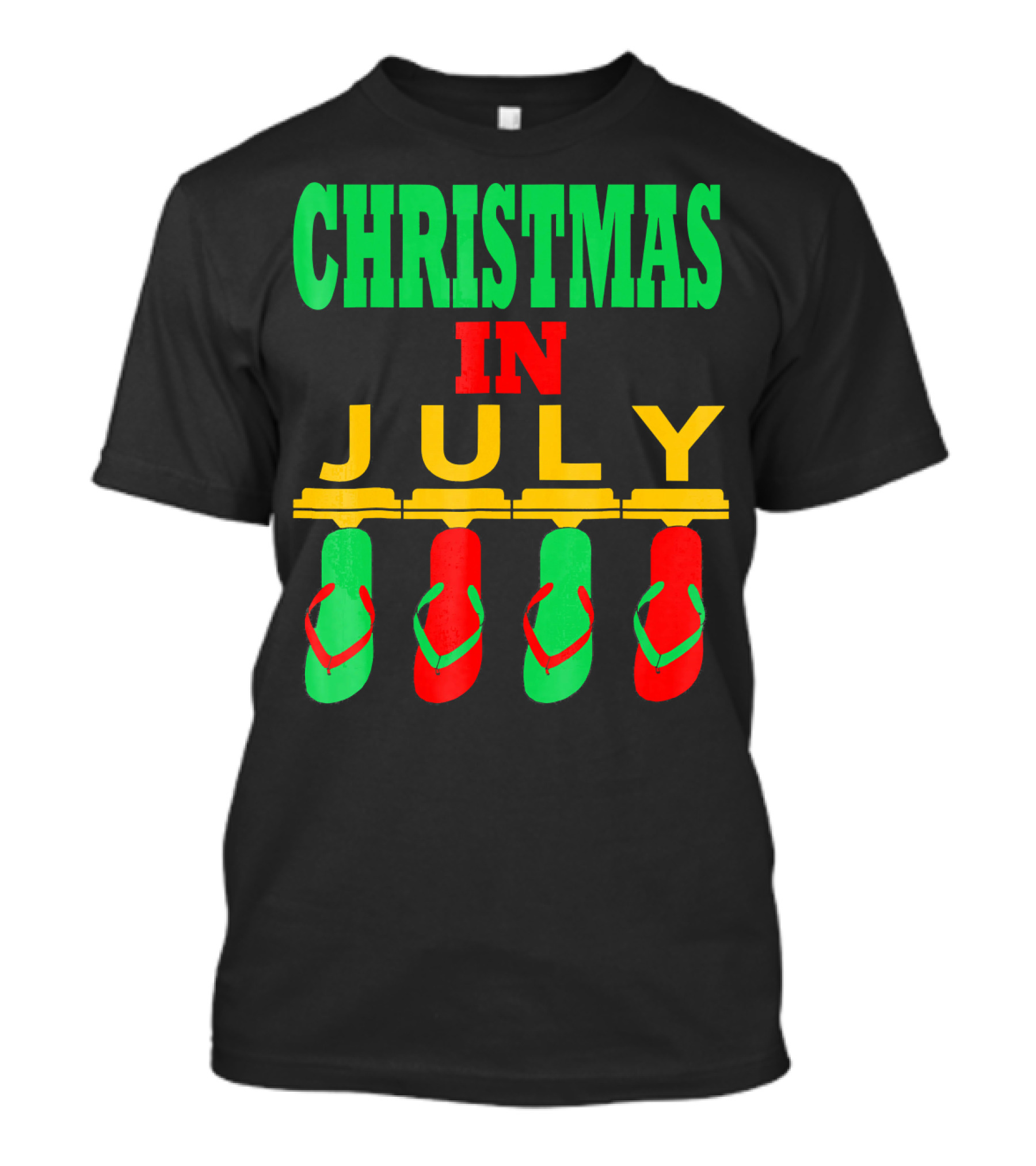 CHRISTMAS IN JULY Flip Flops Summer Holiday T-Shirt