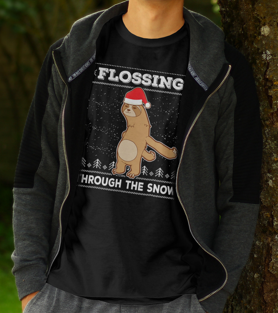 FLOSSING THROUGH THE SNOW SLOTH SANTA'S DANCE T-Shirt