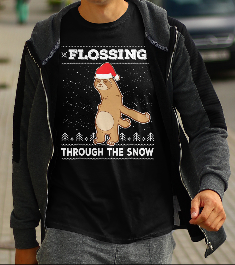 FLOSSING THROUGH THE SNOW SLOTH SANTA'S DANCE T-Shirt